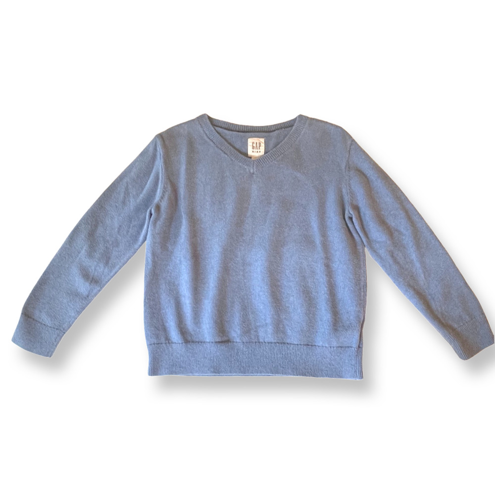 Gap Kids Light Blue V-Neck Sweater - Size 6-7